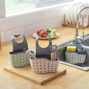 Kitchen Organizer Sink Caddy Basket Dish Cleaning Sponge Holder Dispenser